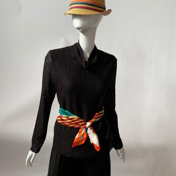 Aqua Sheen Water Repellent Vintage Scarf - Picture 14 of 15